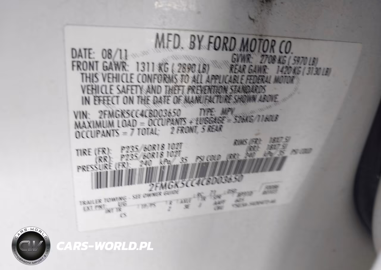 2012 Ford Flex Sel VIN:2FMGK5CC4CBD03650 - 9