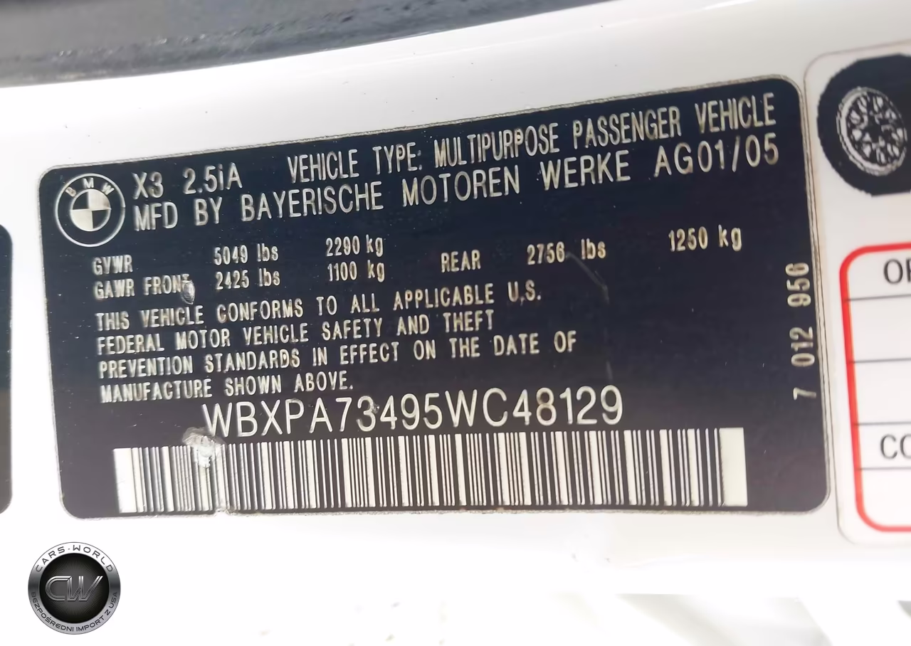 2005 BMW X3 2.5I VIN:WBXPA73495WC48129 - 9