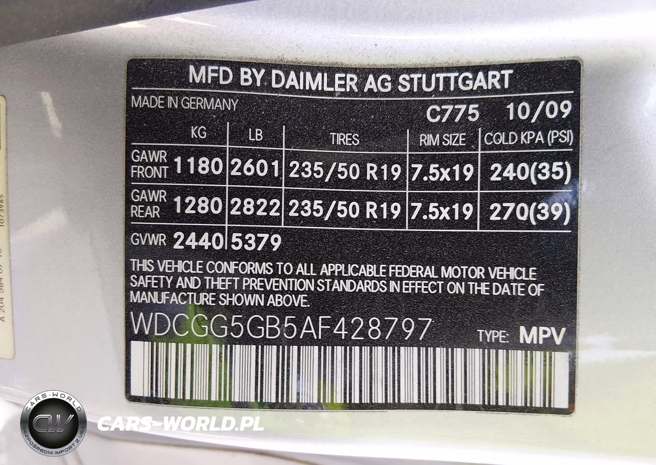 2010 Mercedes-Benz Glk 350 VIN:WDCGG5GB5AF428797 - 9