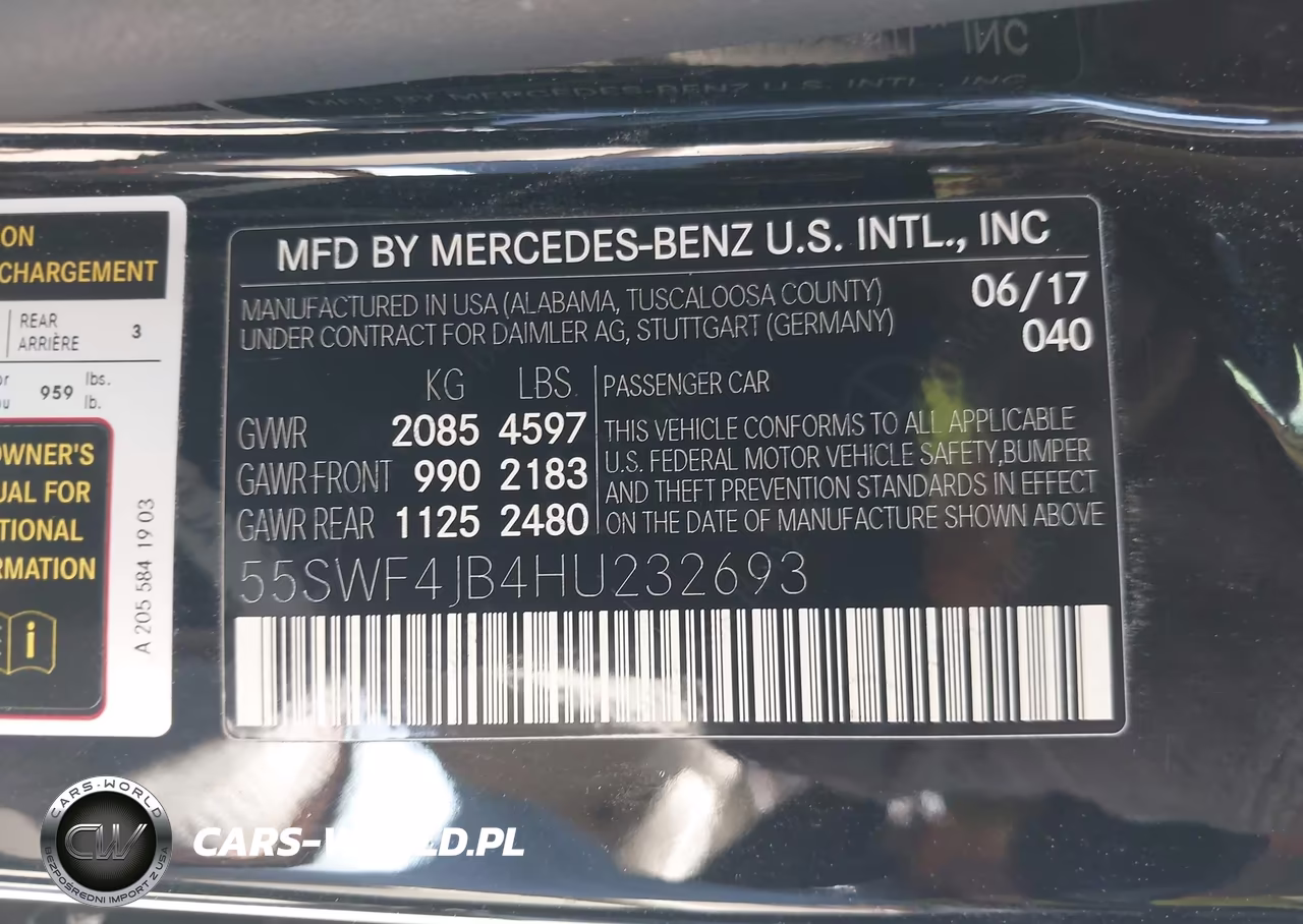2017 Mercedes-Benz C 300 VIN:55SWF4JB4HU232693 - 9