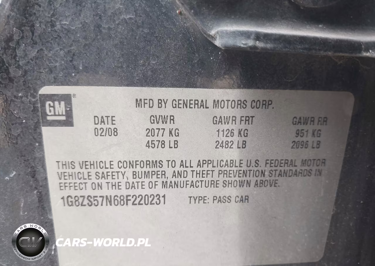 2008 Saturn Aura Xe VIN:1G8ZS57N68F220231 - 9