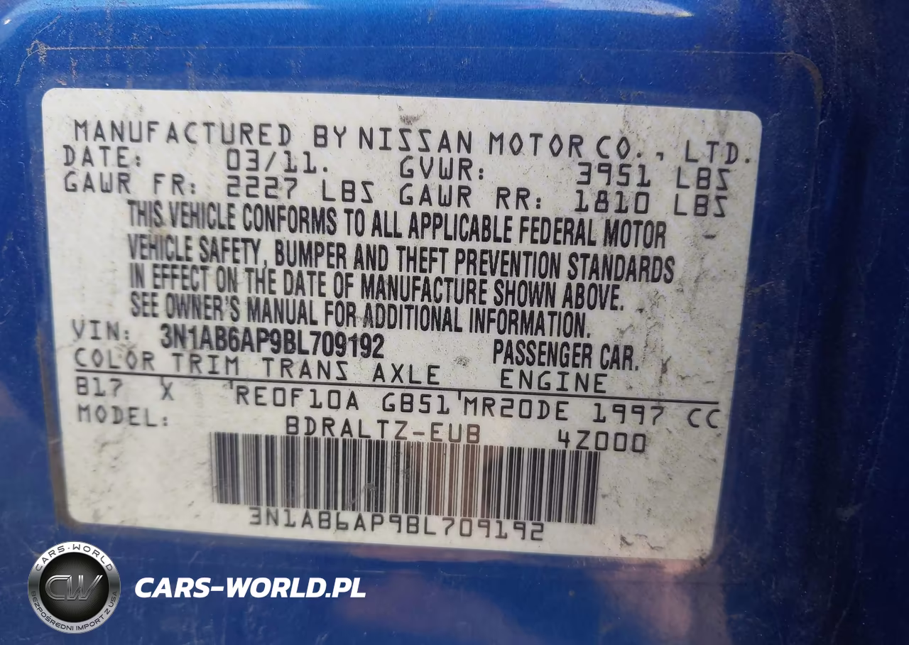 2011 Nissan Sentra 2.0Sr VIN:3N1AB6AP9BL709192 - 9