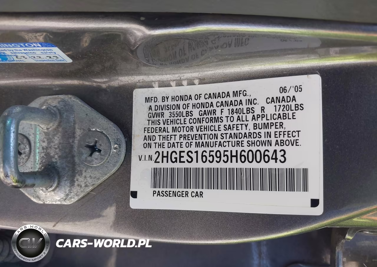 2005 Honda Civic Lx VIN:2HGES16595H600643 - 9