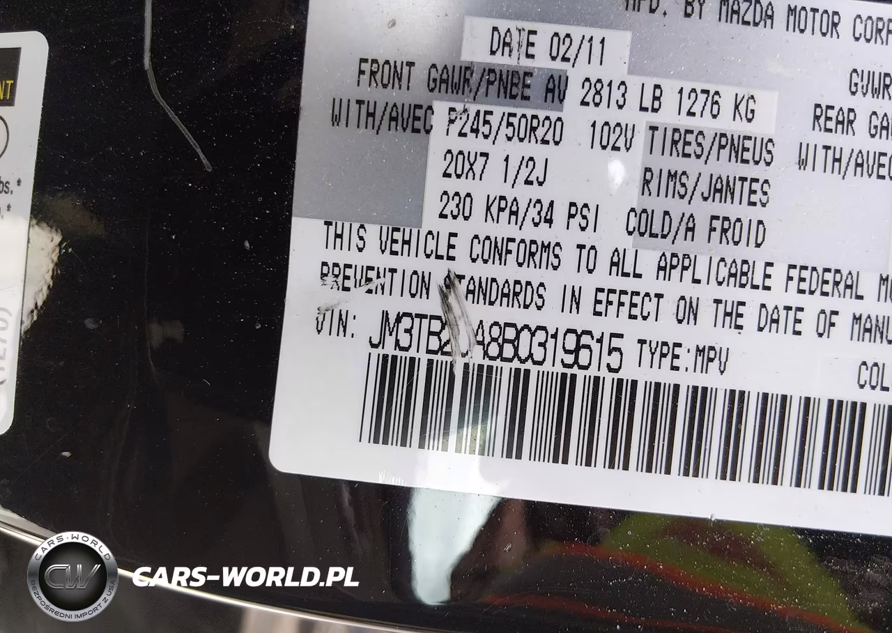 2011 Mazda Cx-9 Grand Touring VIN:JM3TB2DA8B0319615 - 9