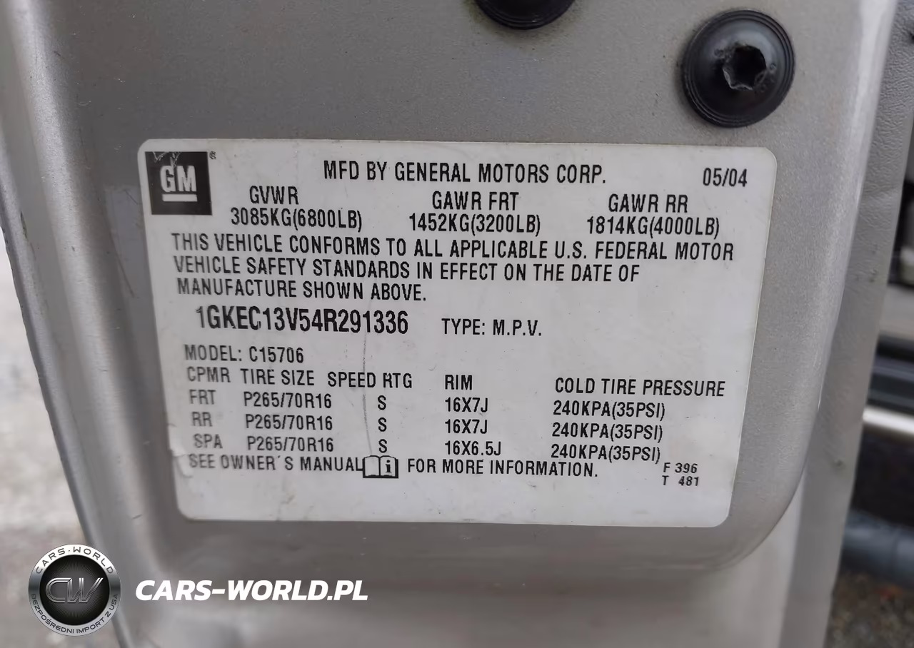 2004 GMC Yukon Sle VIN:1GKEC13V54R291336 - 9