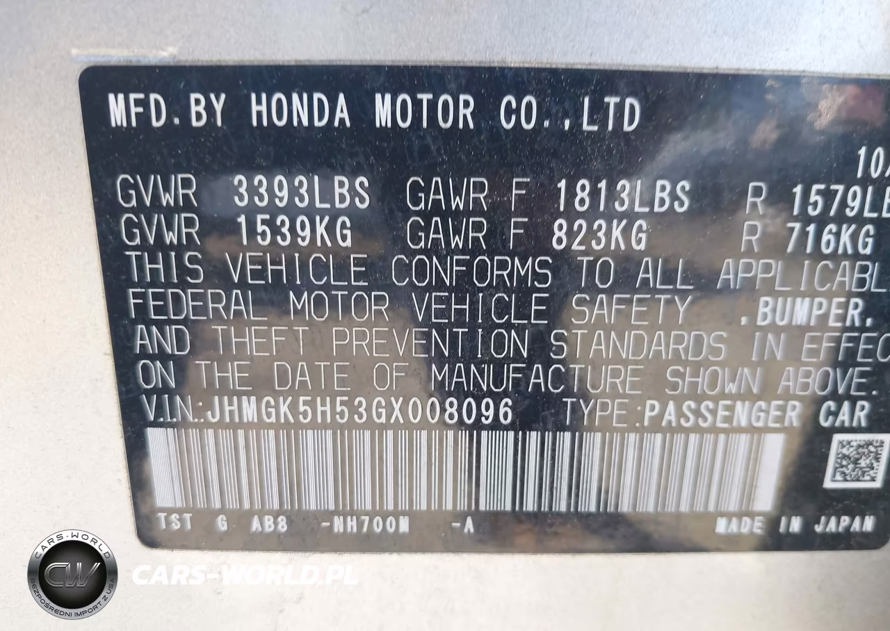 2016 Honda Fit Lx VIN:JHMGK5H53GX008096 - 9