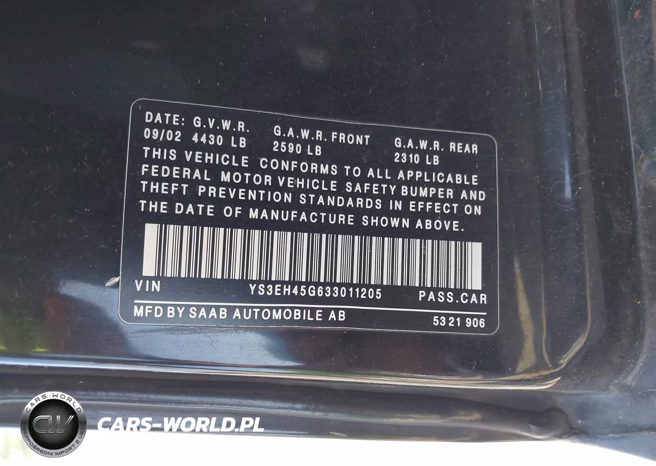 2003 Saab 9-5 Aero VIN:YS3EH45G633011205 - 9