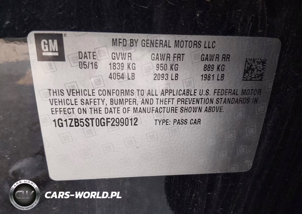 2016 Chevrolet Malibu Ls VIN:1G1ZB5ST0GF299012 - 9