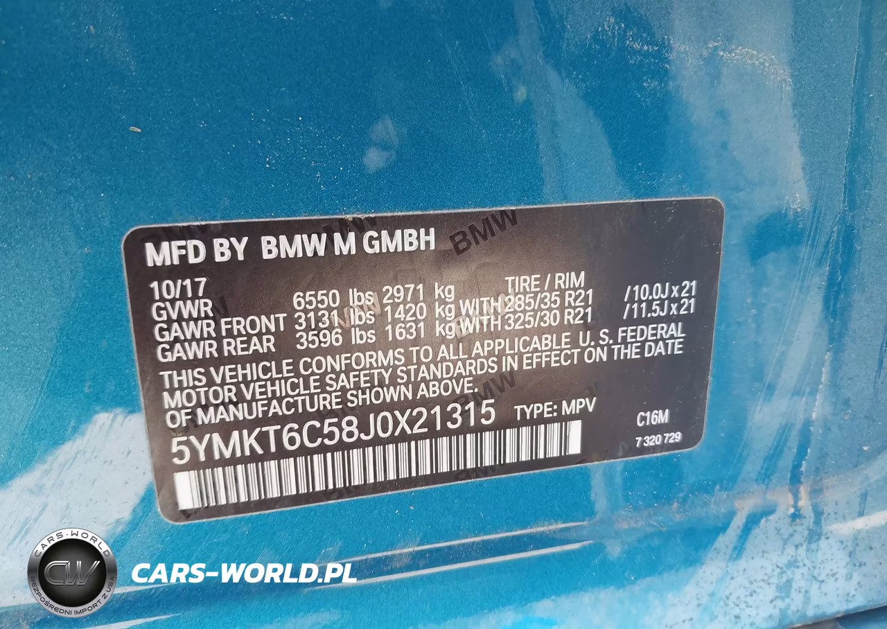 2018 BMW X5 M VIN:5YMKT6C58J0X21315 - 9