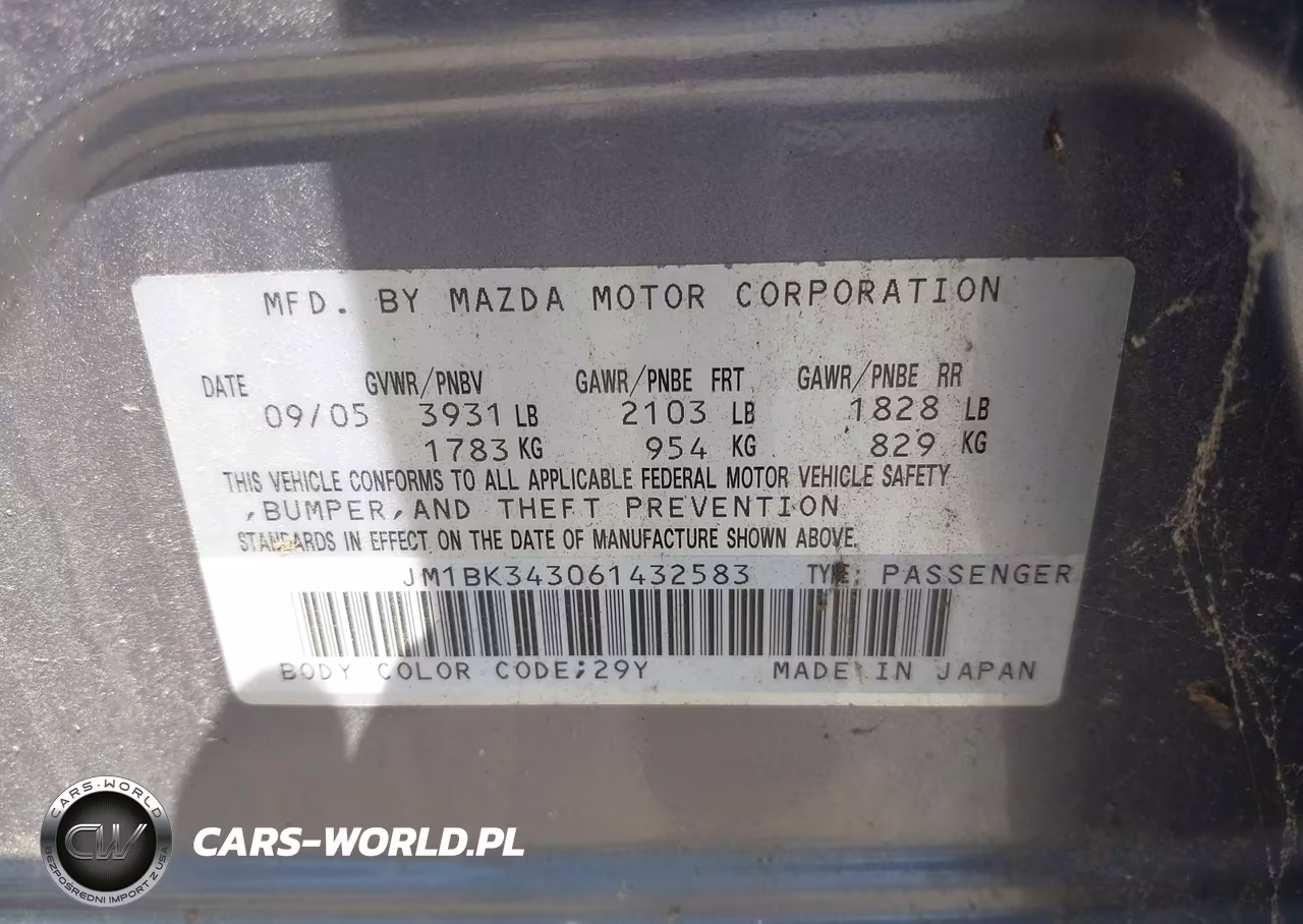 2006 Mazda Mazda3 S Touring VIN:JM1BK343061432583 - 9