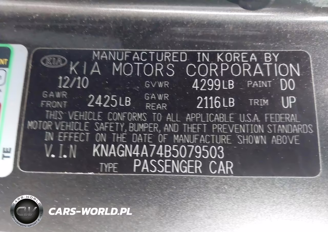 2011 Kia Optima Ex VIN:KNAGN4A74B5079503 - 9