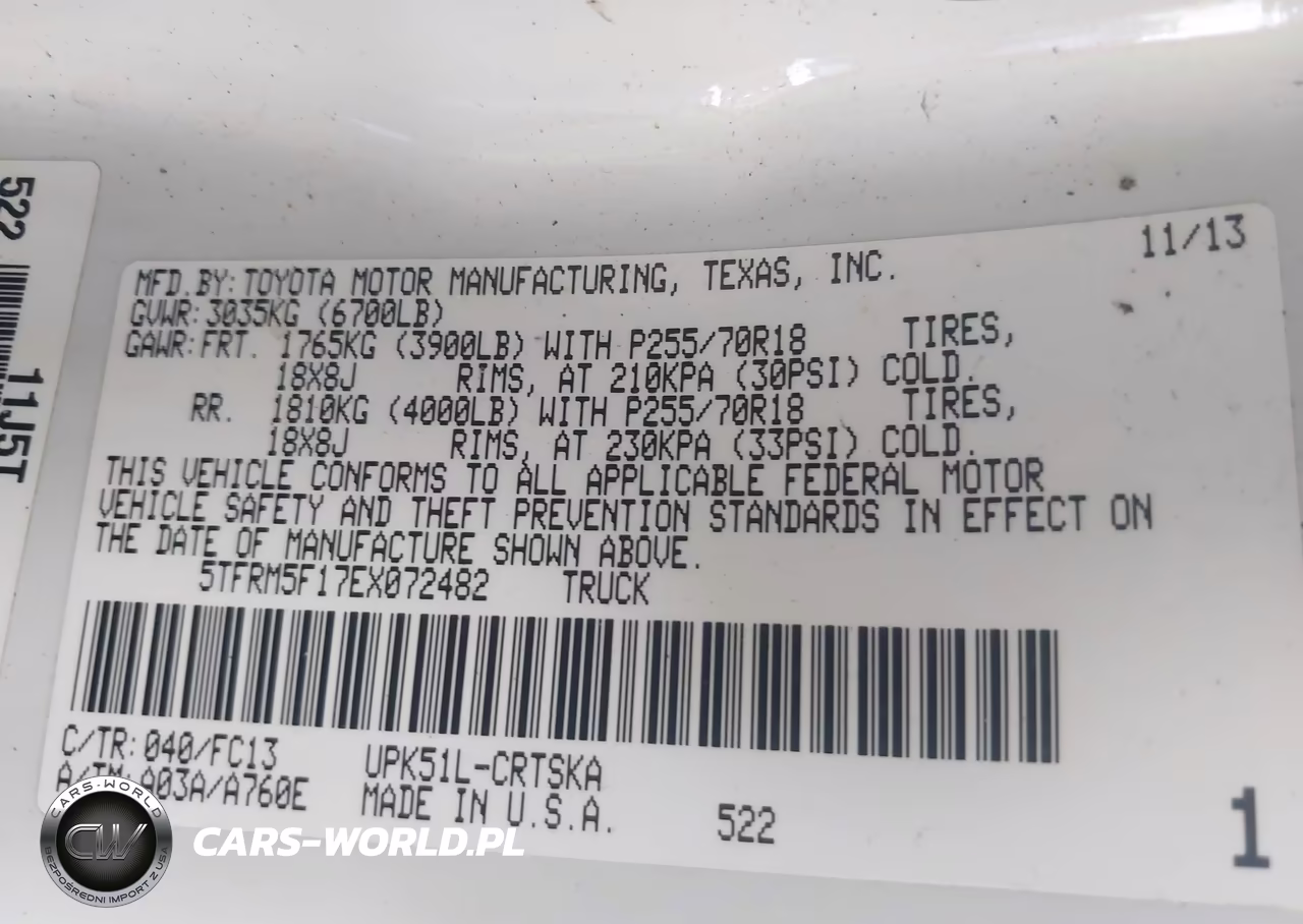 2014 Toyota Tundra Sr5 4.6L V8 VIN:5TFRM5F17EX072482 - 9