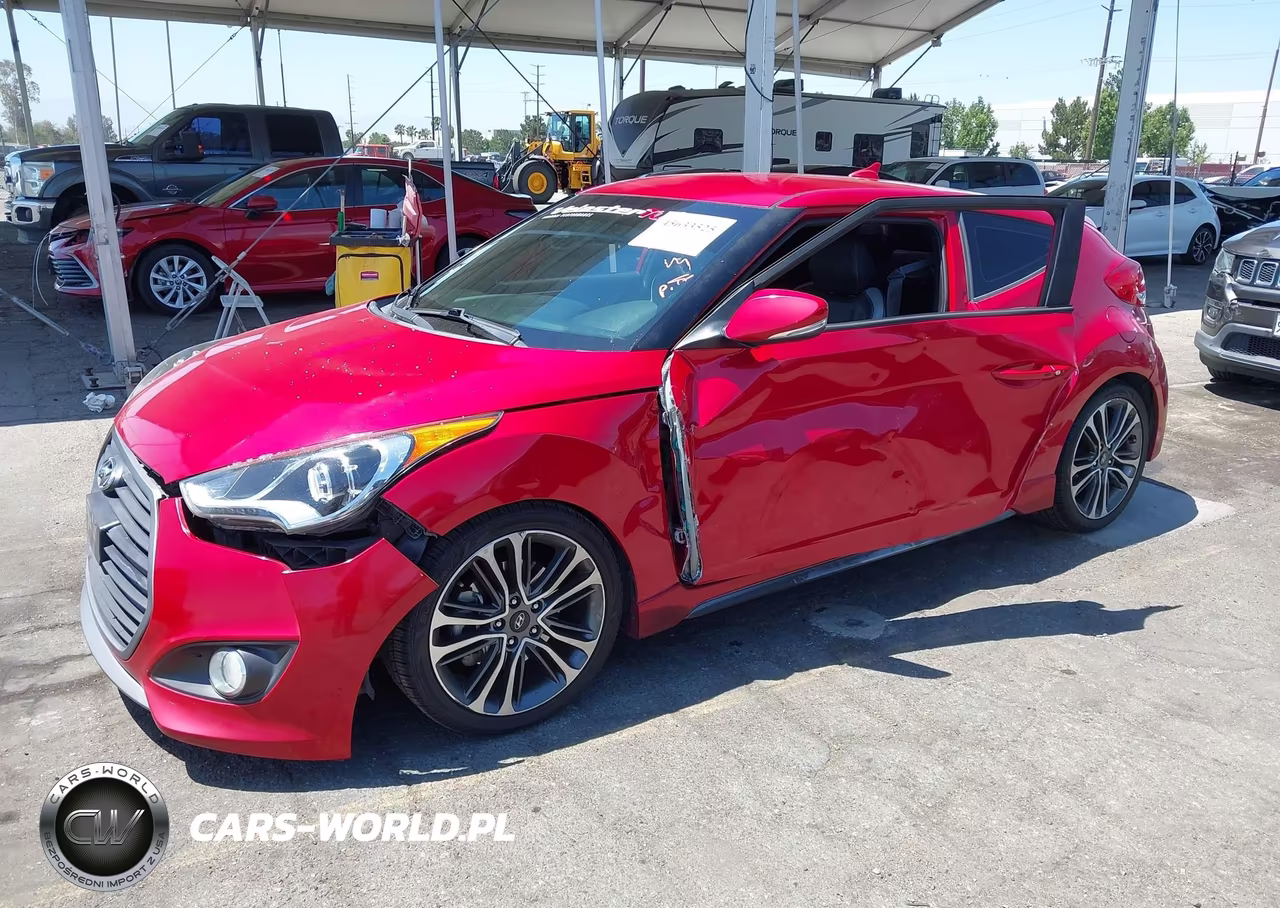 2016 Hyundai Veloster Turbo VIN:KMHTC6AE2GU302681 - 2