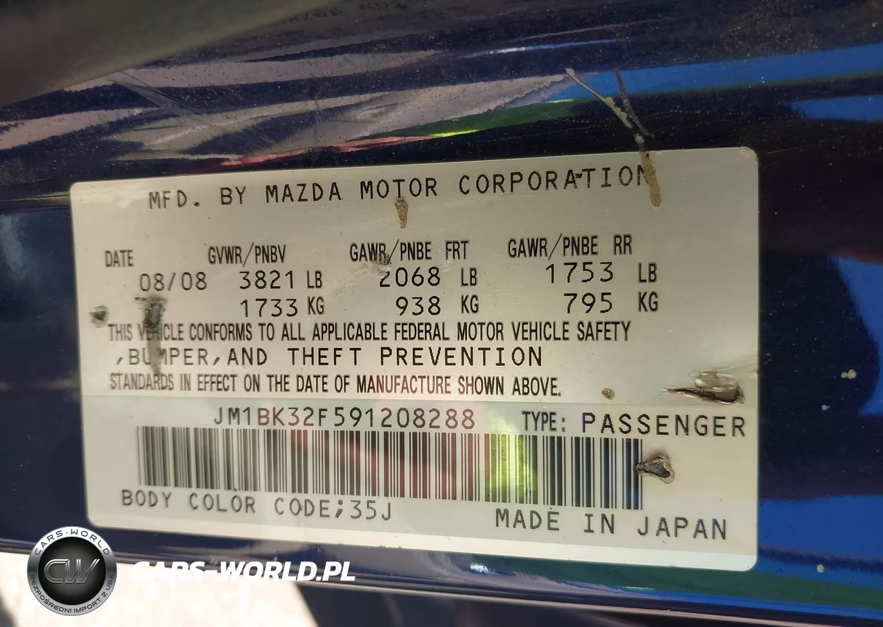 2009 Mazda Mazda3 I VIN:JM1BK32F591208288 - 9