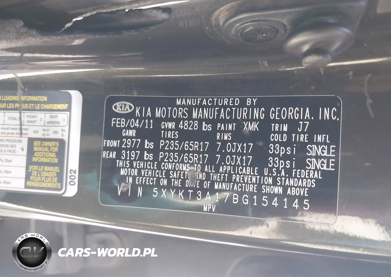 2011 Kia Sorento Lx VIN:5XYKT3A17BG154145 - 9