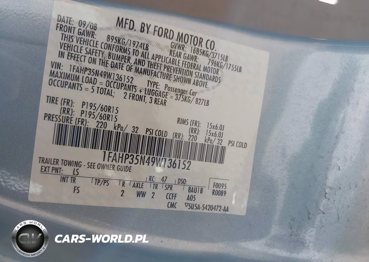 2009 Ford Focus Se VIN:1FAHP35N49W136152 - 9