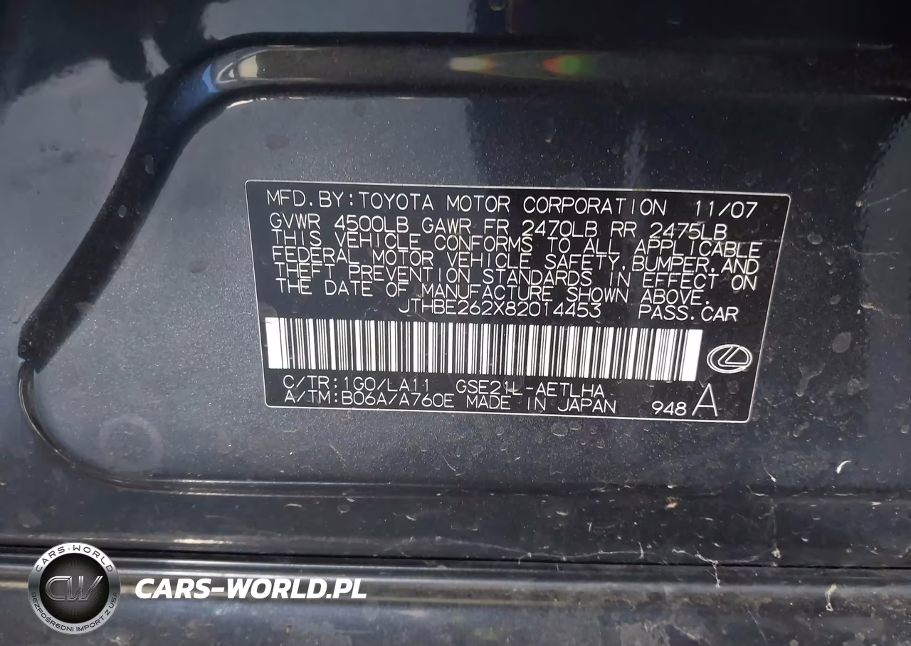 2008 Lexus Is 350 VIN:JTHBE262X82014453 - 9