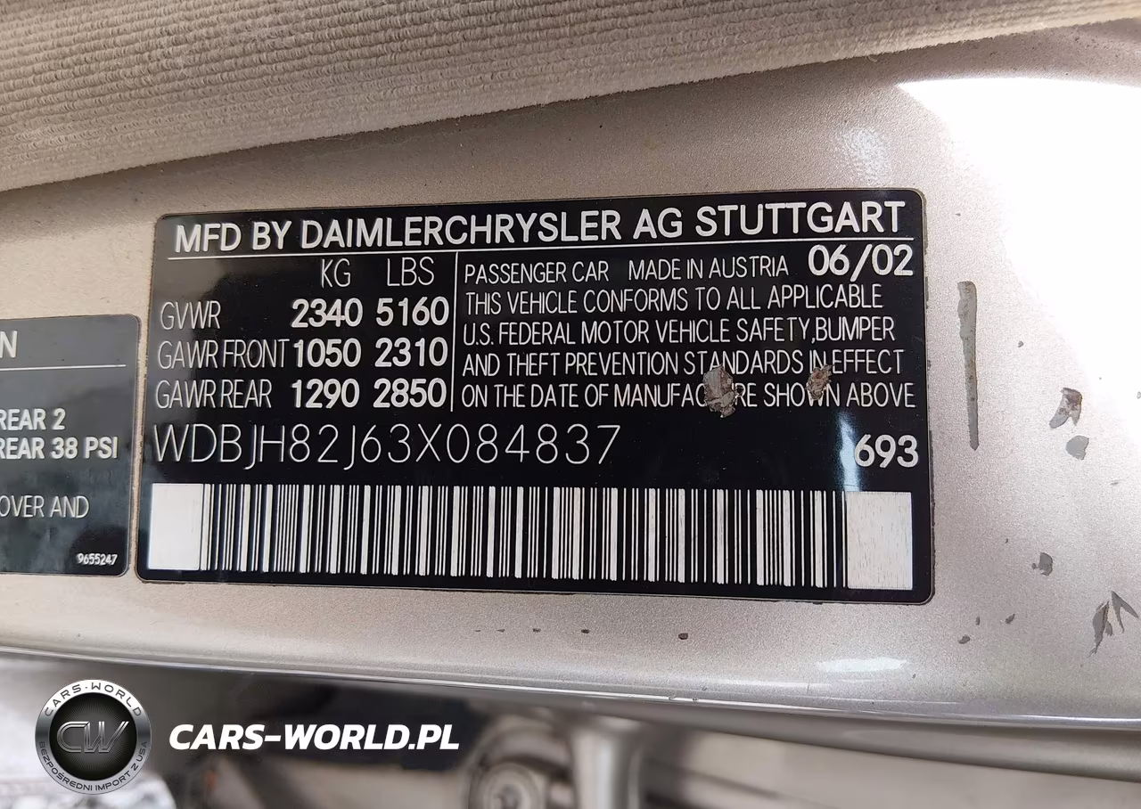 2003 MERCEDES-BENZ E 320 4M VIN:WDBJH82J63X084837 - 9