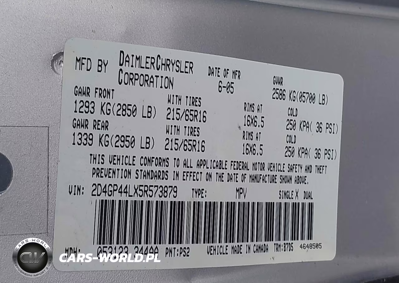 2005 Dodge Caravan Sxt VIN:2D4GP44LX5R573879 - 9