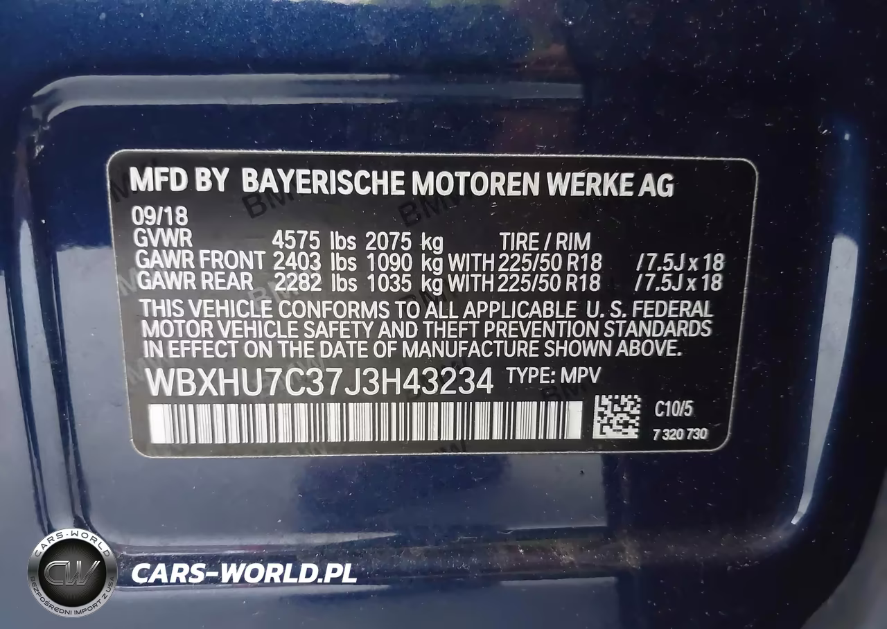 2018 BMW X1 Sdrive28I VIN:WBXHU7C37J3H43234 - 9