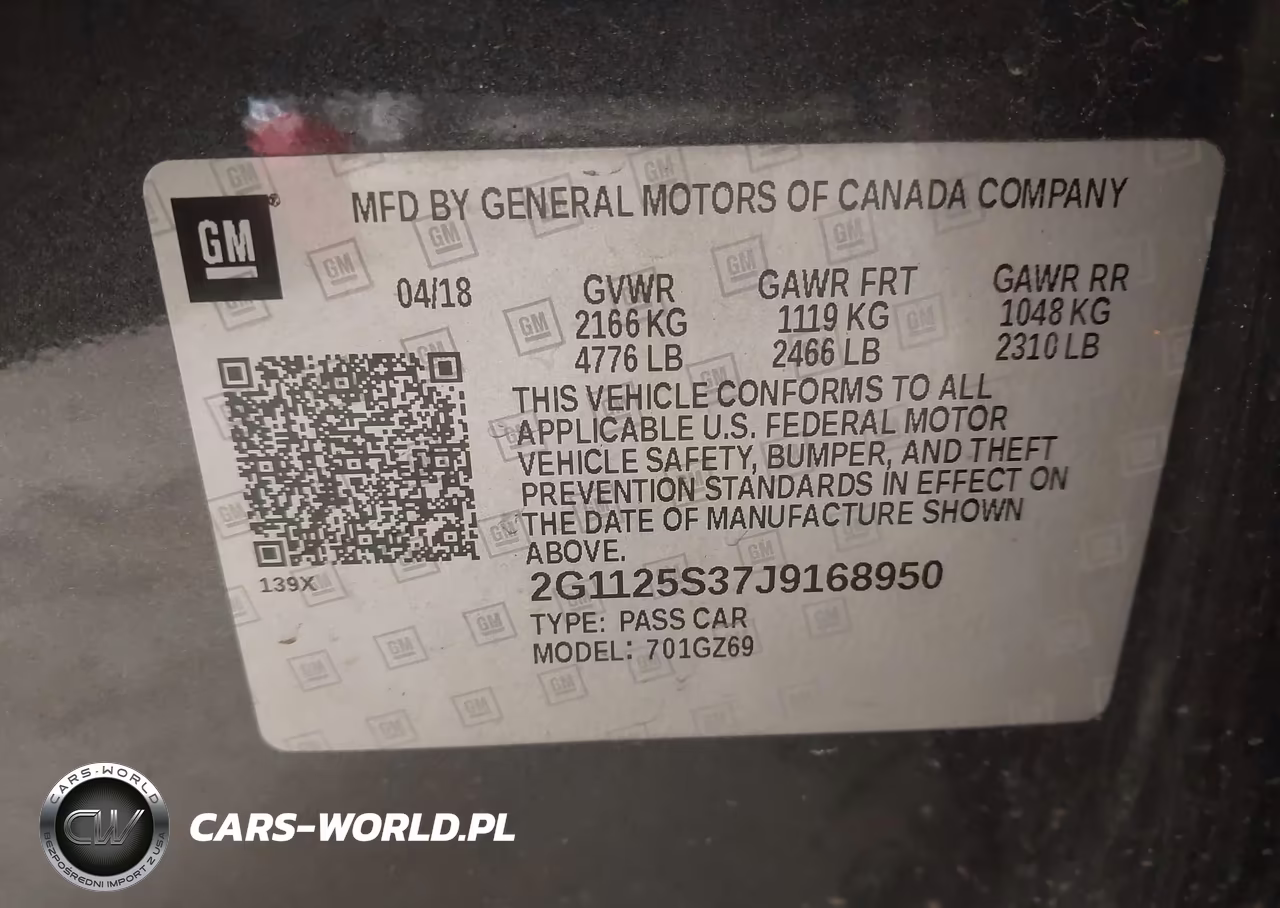 2018 Chevrolet Impala 2Lz VIN:2G1125S37J9168950 - 9