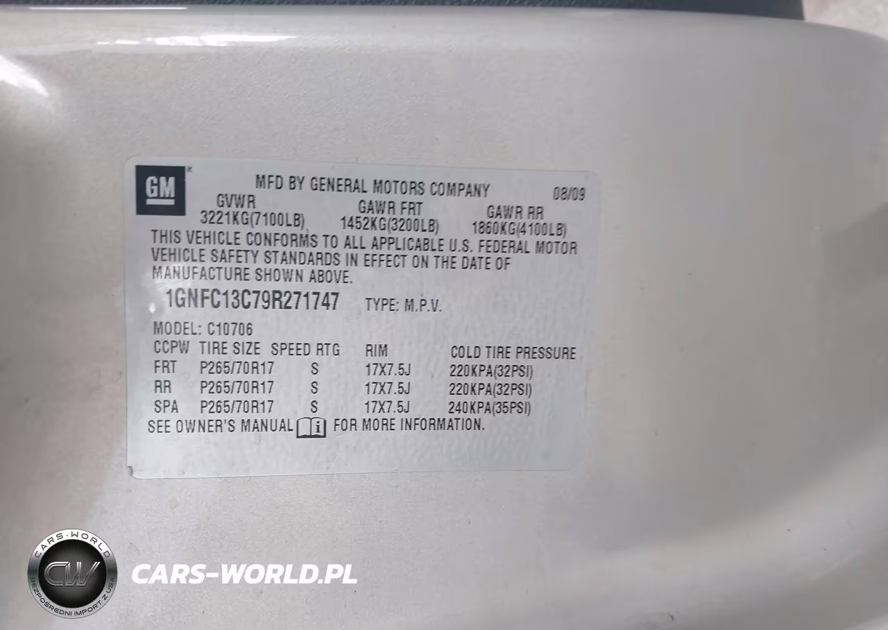 2009 Chevrolet Tahoe Ls VIN:1GNFC13C79R271747 - 9