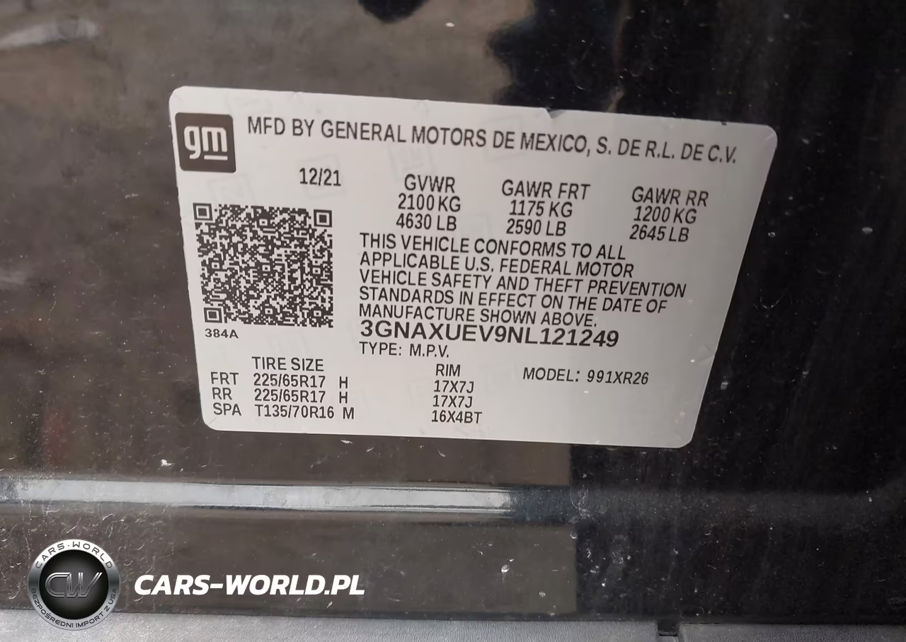 2022 Chevrolet Equinox Awd Lt VIN:3GNAXUEV9NL121249 - 9