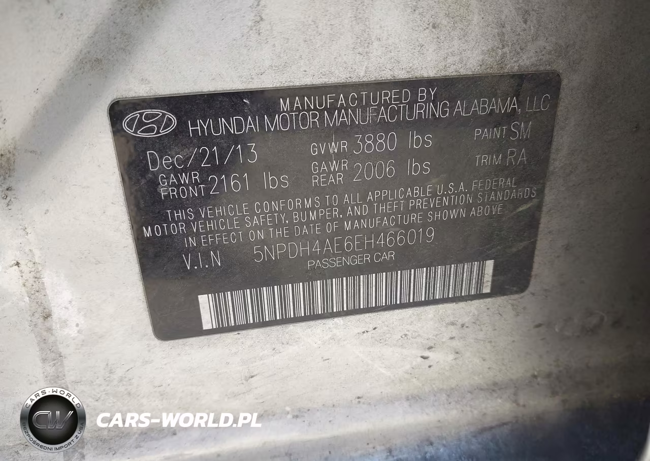 2014 Hyundai Elantra Se VIN:5NPDH4AE6EH466019 - 9