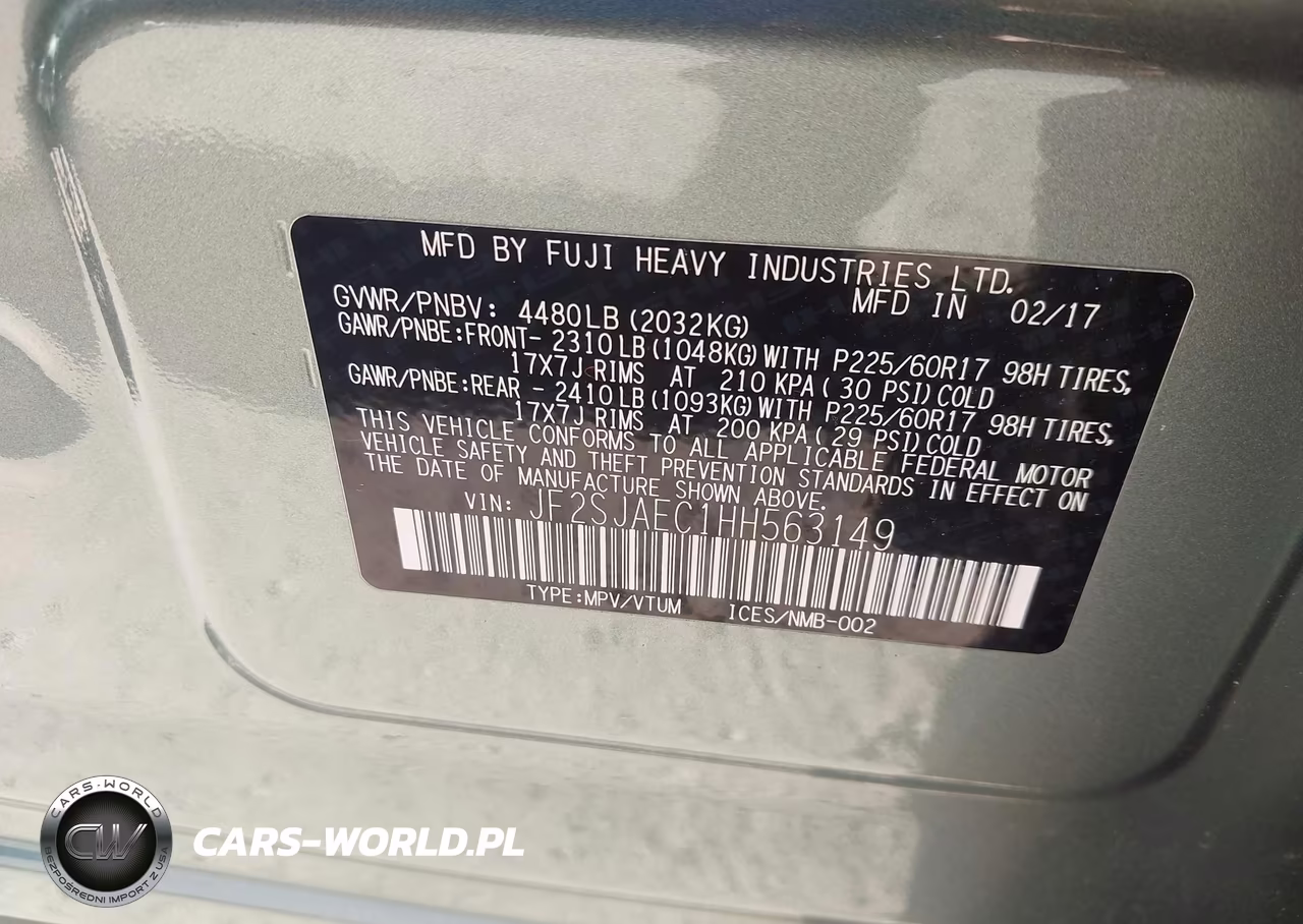 2017 Subaru Forester 2.5I Premium VIN:JF2SJAEC1HH563149 - 9