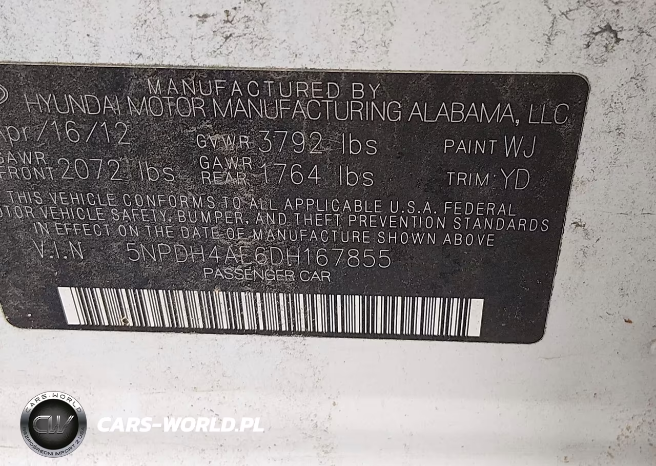 2013 Hyundai Elantra Gls VIN:5NPDH4AE6DH167855 - 9