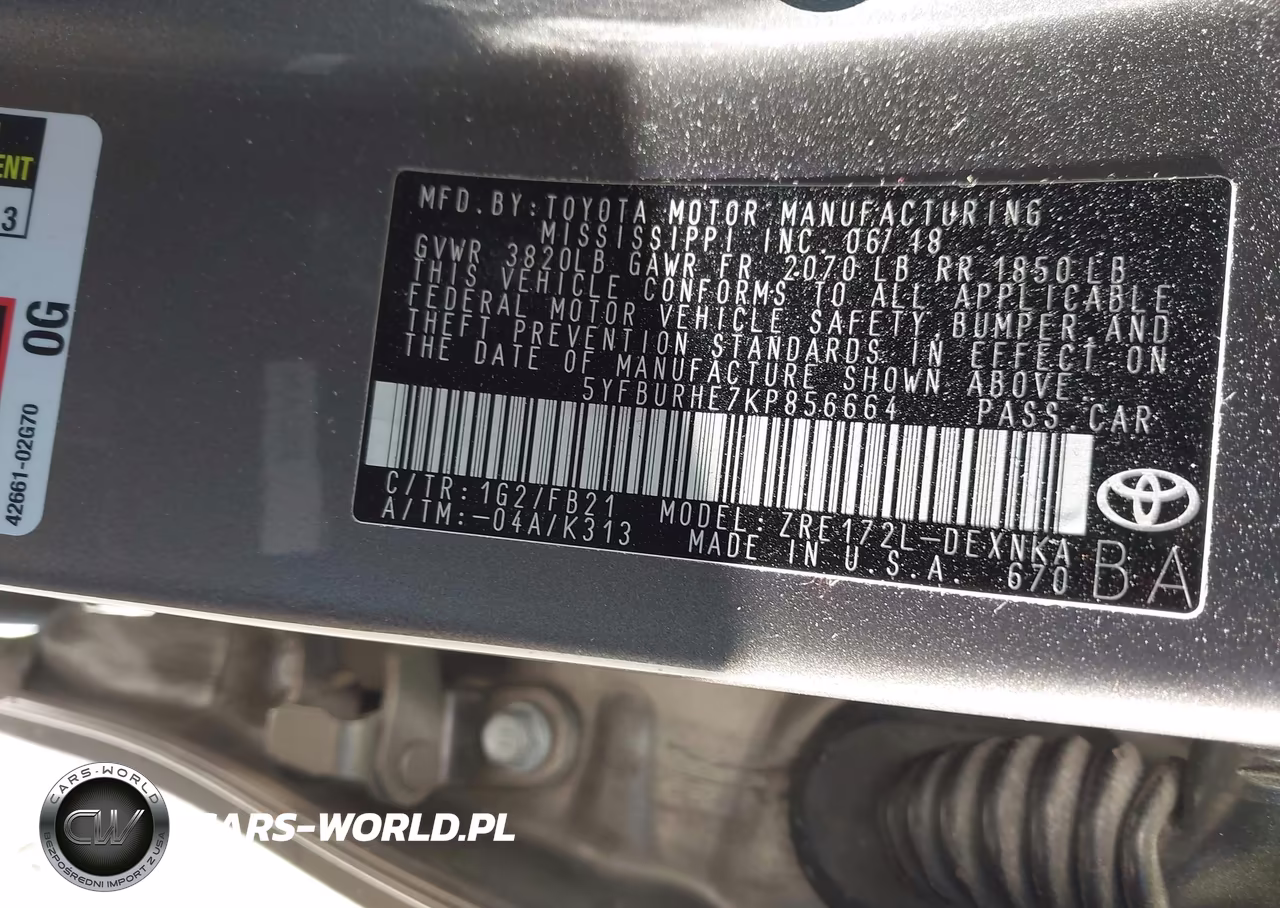 2019 Toyota Corolla Le VIN:5YFBURHE7KP856664 - 9