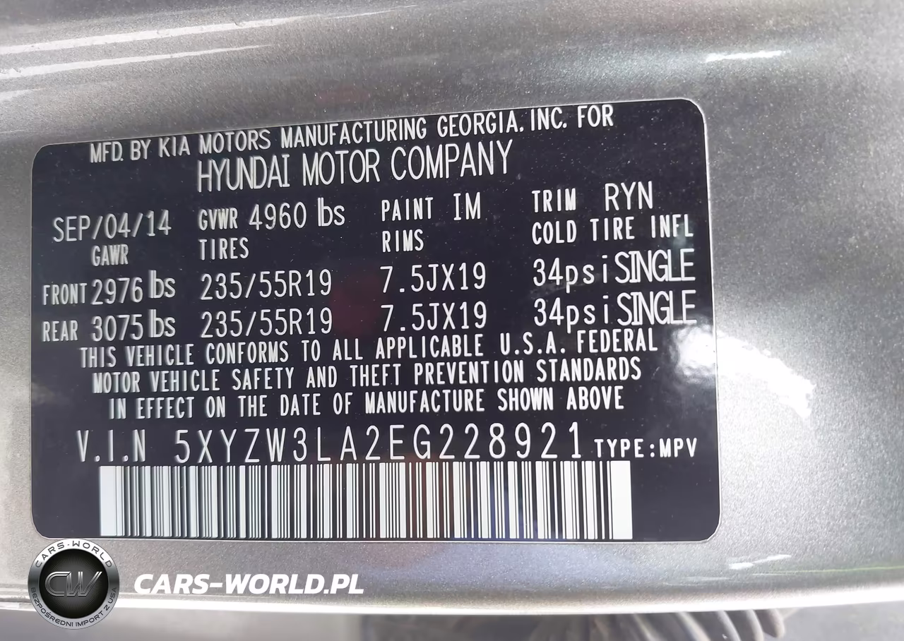 2014 Hyundai Santa Fe Sport 2.0L Turbo VIN:5XYZW3LA2EG228921 - 9