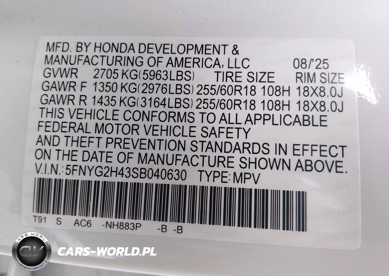2025 Honda Pilot Ex-L VIN:5FNYG2H43SB040630 - 9