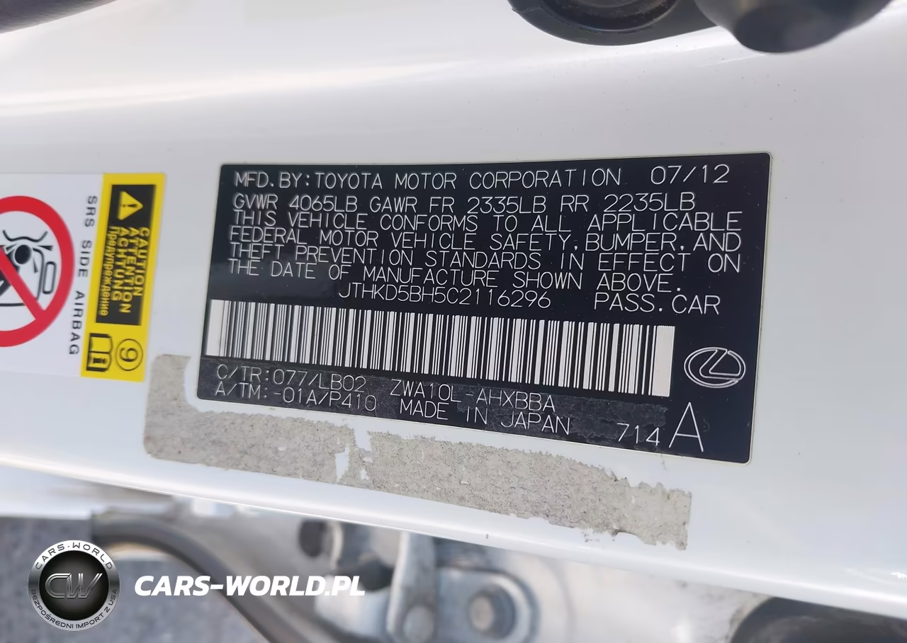 2012 Lexus Ct 200H Premium VIN:JTHKD5BH5C2116296 - 9