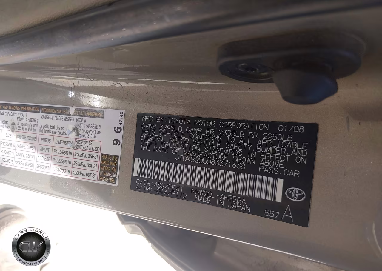 2008 Toyota Prius Touring VIN:JTDKB20U083371638 - 9
