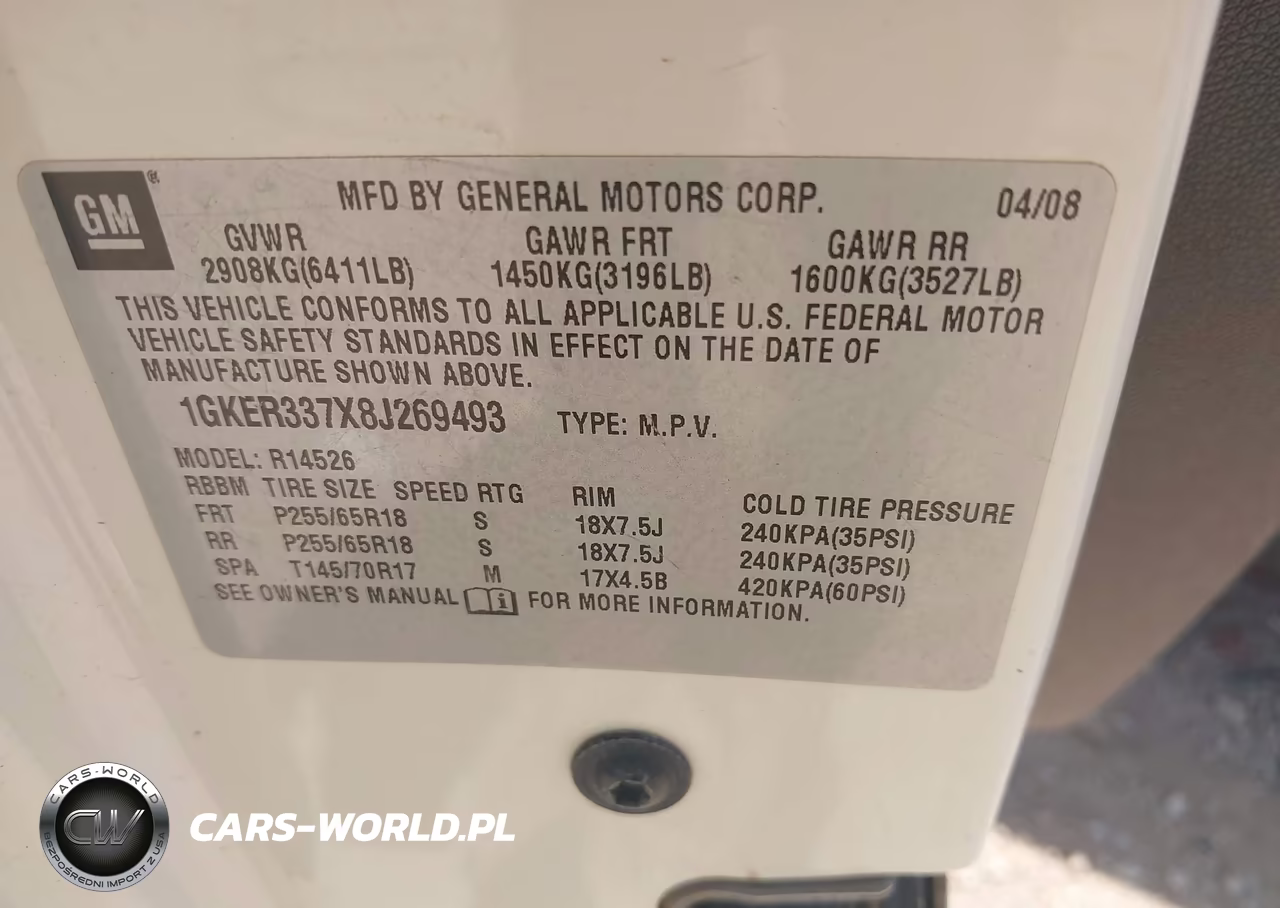 2008 GMC Acadia Slt-2 VIN:1GKER337X8J269493 - 9
