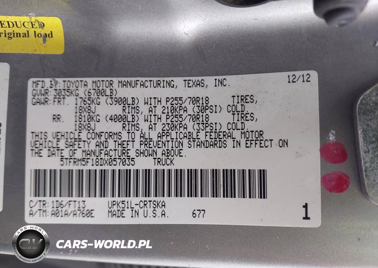 2013 Toyota Tundra Grade 4.6L V8 VIN:5TFRM5F18DX057035 - 9