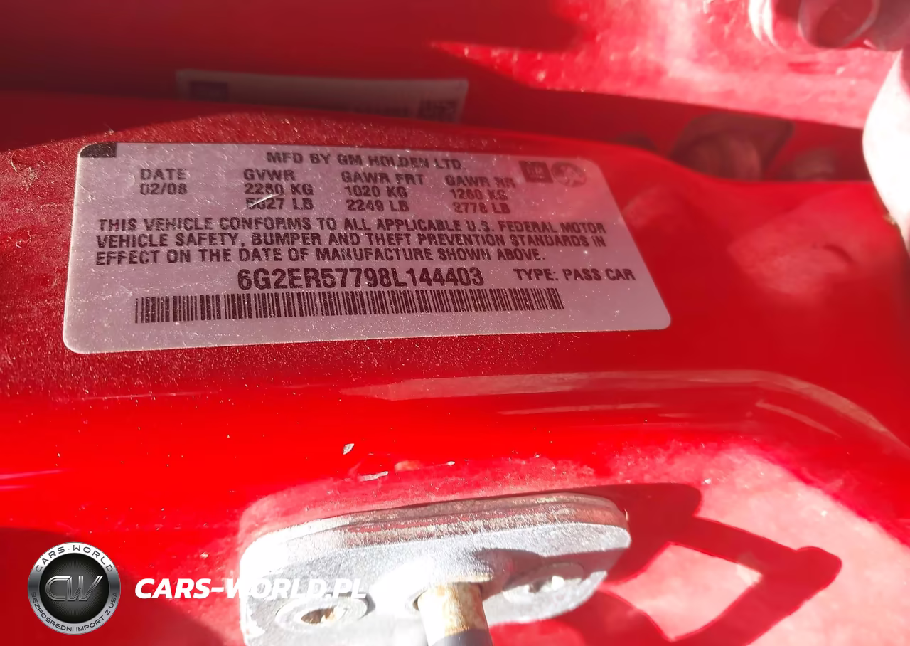 2008 Pontiac G8 VIN:6G2ER57798L144403 - 9