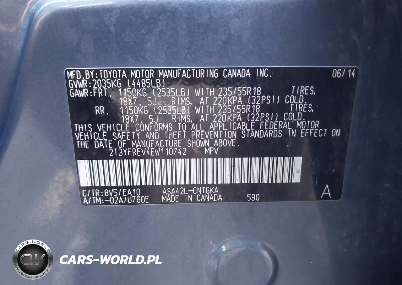 2014 Toyota Rav4 Limited VIN:2T3YFREV4EW110742 - 9