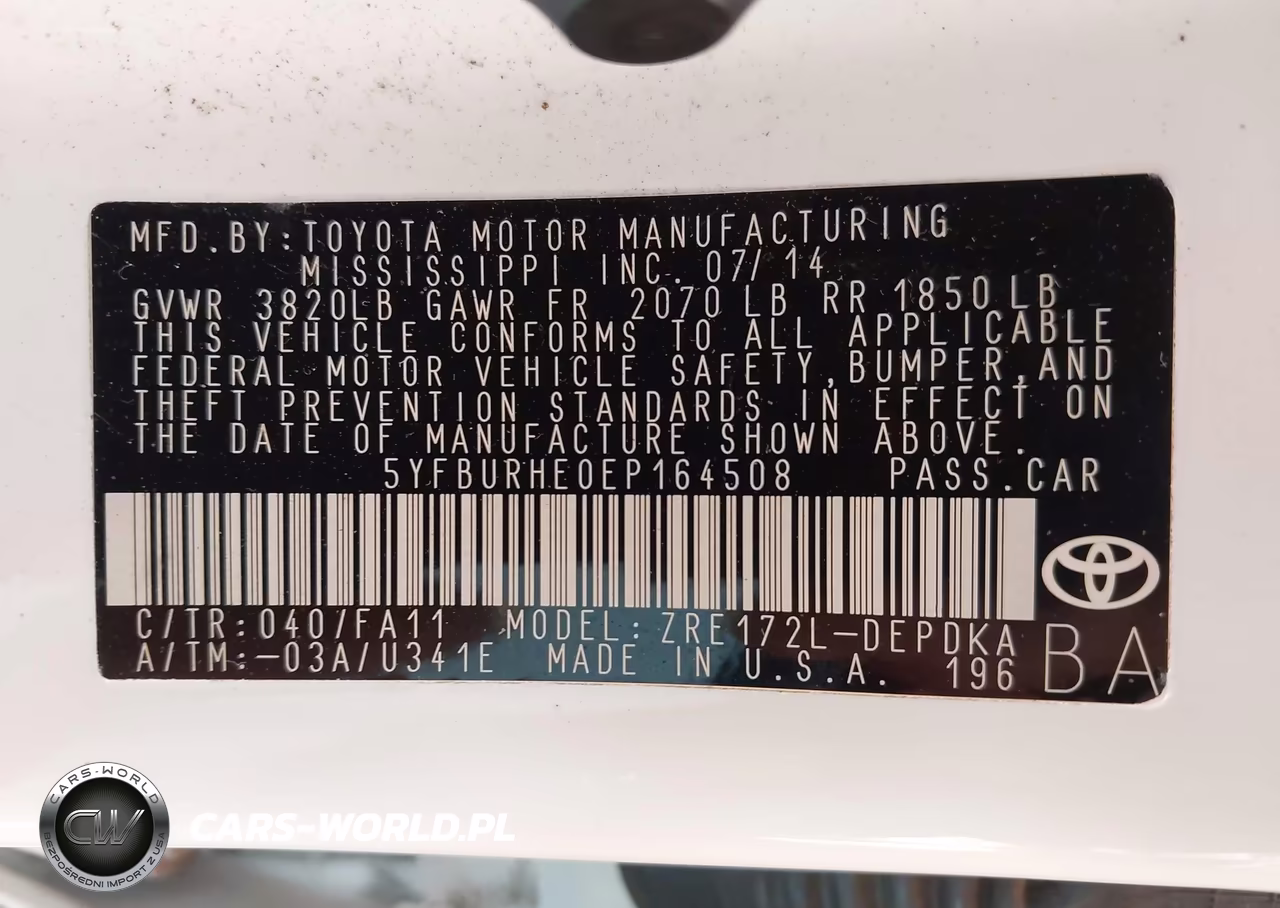 2014 Toyota Corolla L VIN:5YFBURHE0EP164508 - 9