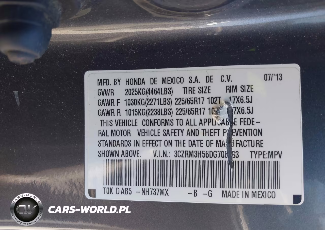 2013 Honda Cr-V Ex VIN:3CZRM3H56DG706883 - 9