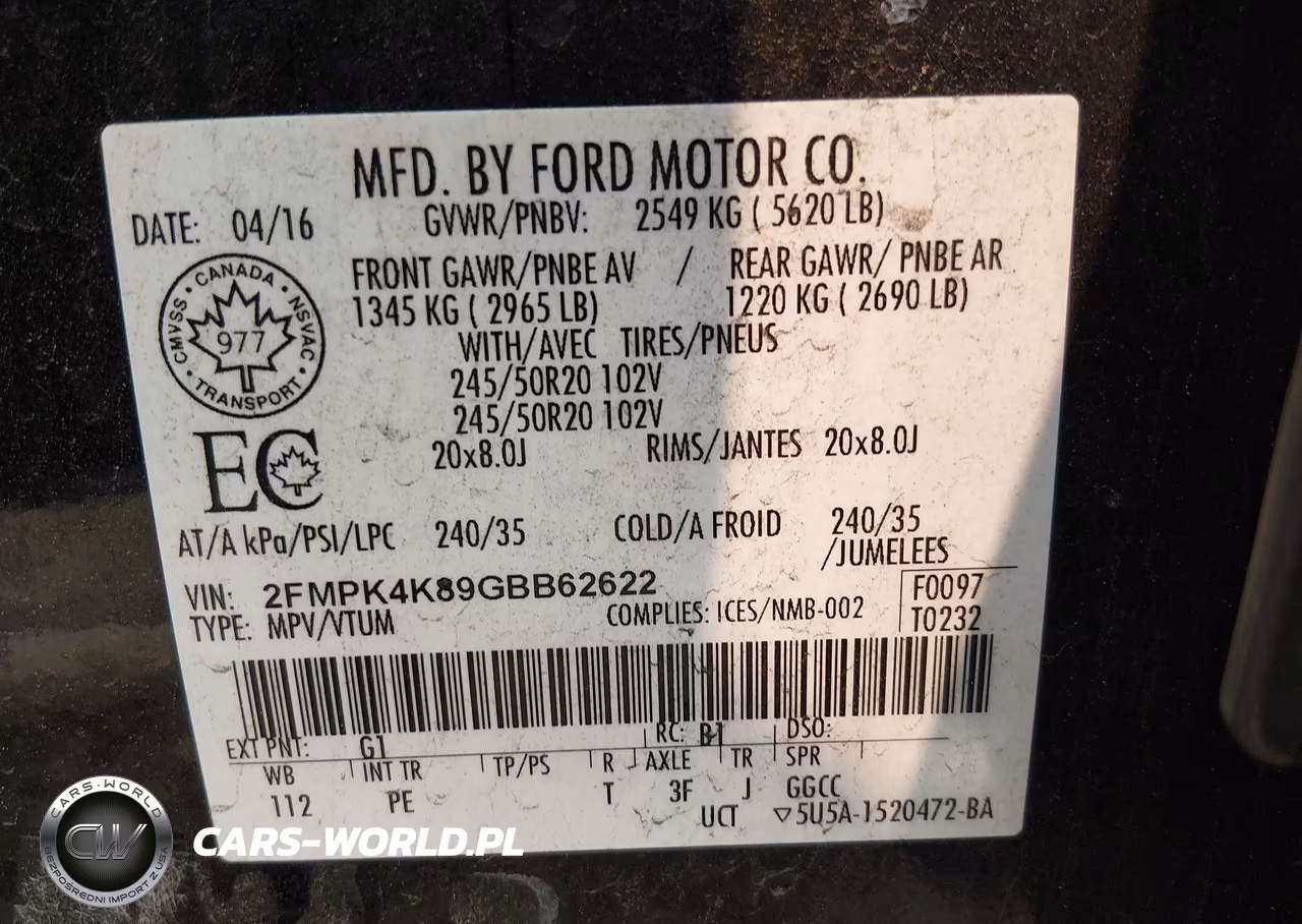 2016 Ford Edge Titanium VIN:2FMPK4K89GBB62622 - 9