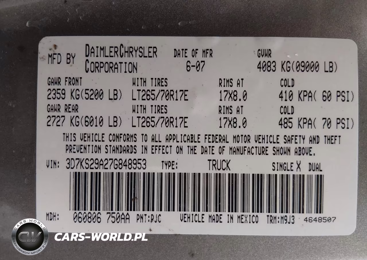 2007 Dodge Ram 2500 Slt VIN:3D7KS29A27G848953 - 9