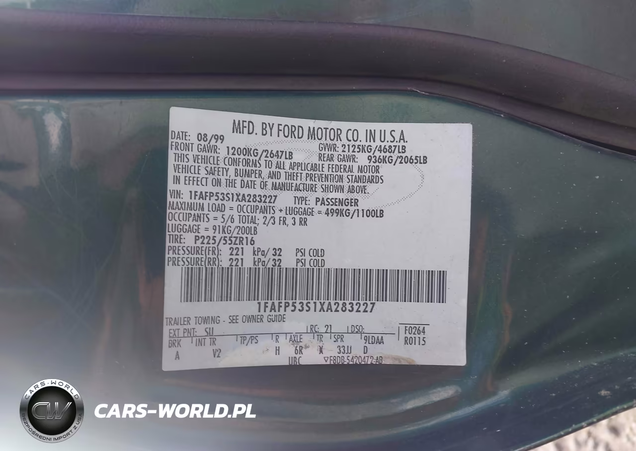 1999 Ford Taurus Se-Se-Ne VIN:1FAFP53S1XA283227 - 9