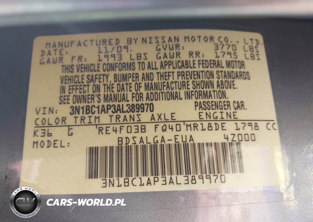 2010 Nissan Versa 1.8Sl VIN:3N1BC1AP3AL389970 - 9