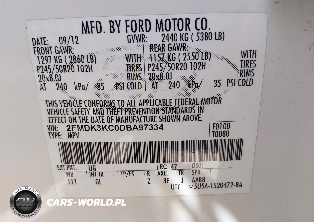 2013 Ford Edge Limited VIN:2FMDK3KC0DBA97334 - 9
