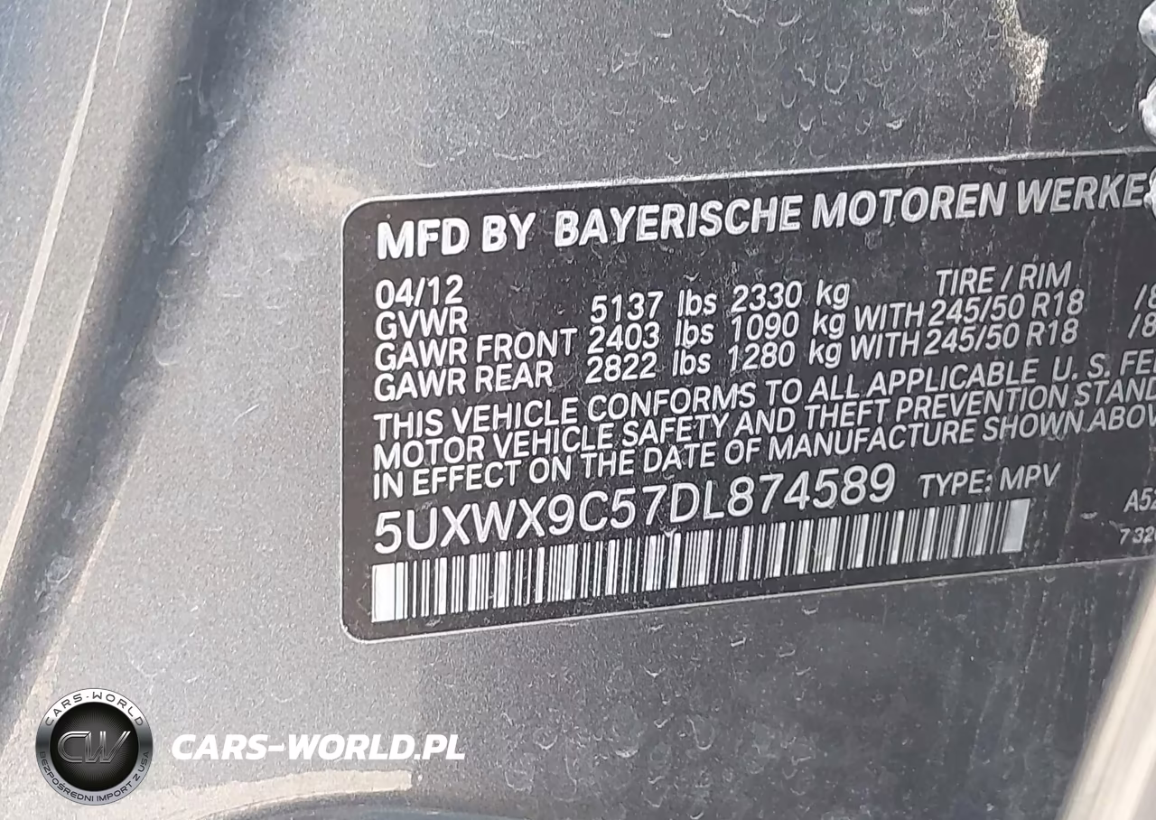 2013 BMW X3 xDrive28I VIN:5UXWX9C57DL874589 - 9