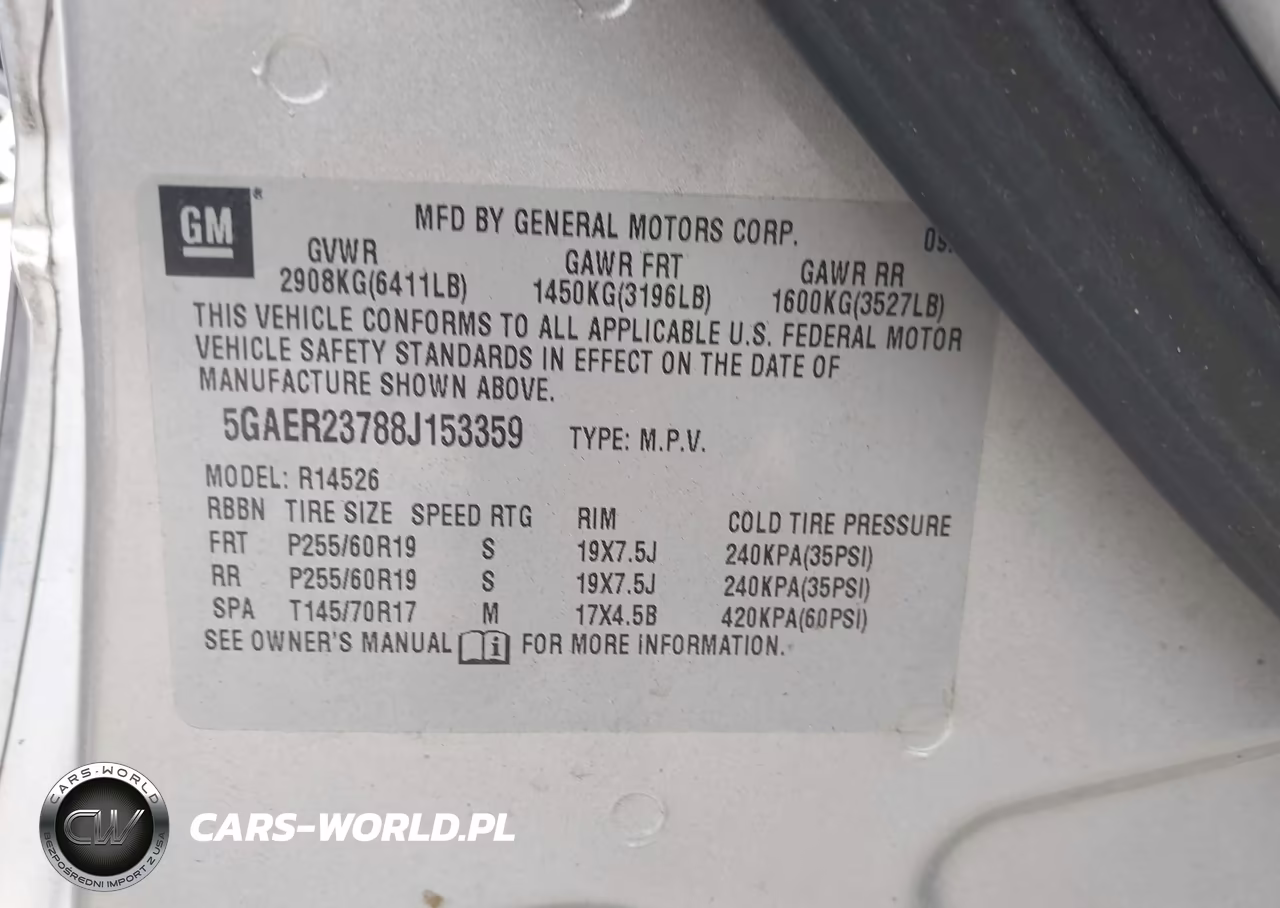 2008 Buick Enclave Cxl VIN:5GAER23788J153359 - 9