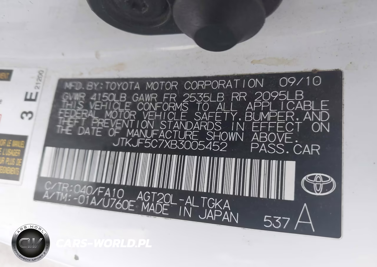 2011 Scion Tc VIN:JTKJF5C7XB3005452 - 9