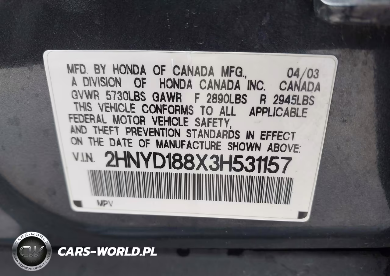 2003 Acura Mdx VIN:2HNYD188X3H531157 - 9